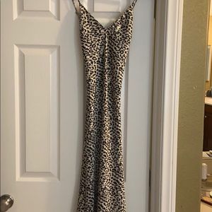 Animal print slip dress